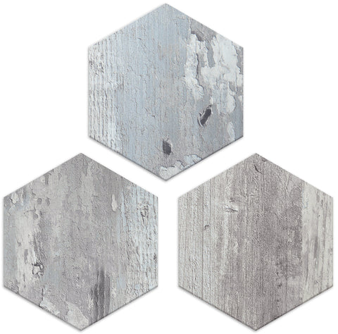 Distressed Wood Hexagon PVC Tile