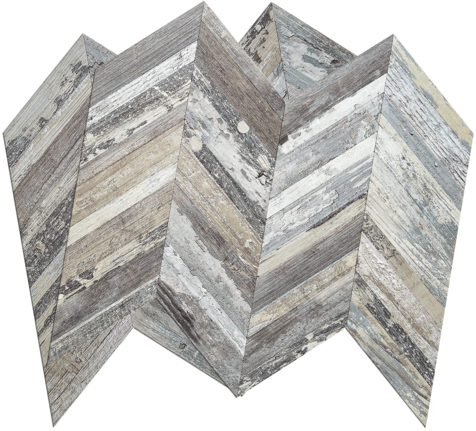 Distressed Wood Chevron PVC Tile