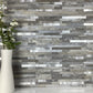 Distressed Wood Stacked PVC Mixed Silver Metal Chips