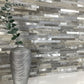 Distressed Wood Stacked PVC Mixed Silver Metal Chips