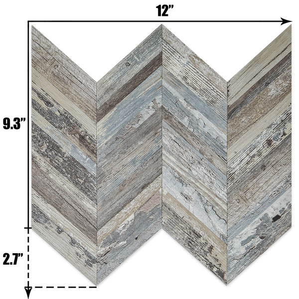 Distressed Wood Chevron PVC Tile